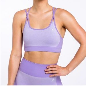 DOYOUEVEN SEAMLESS CROP/BRA - LAVENDER, SIZE M